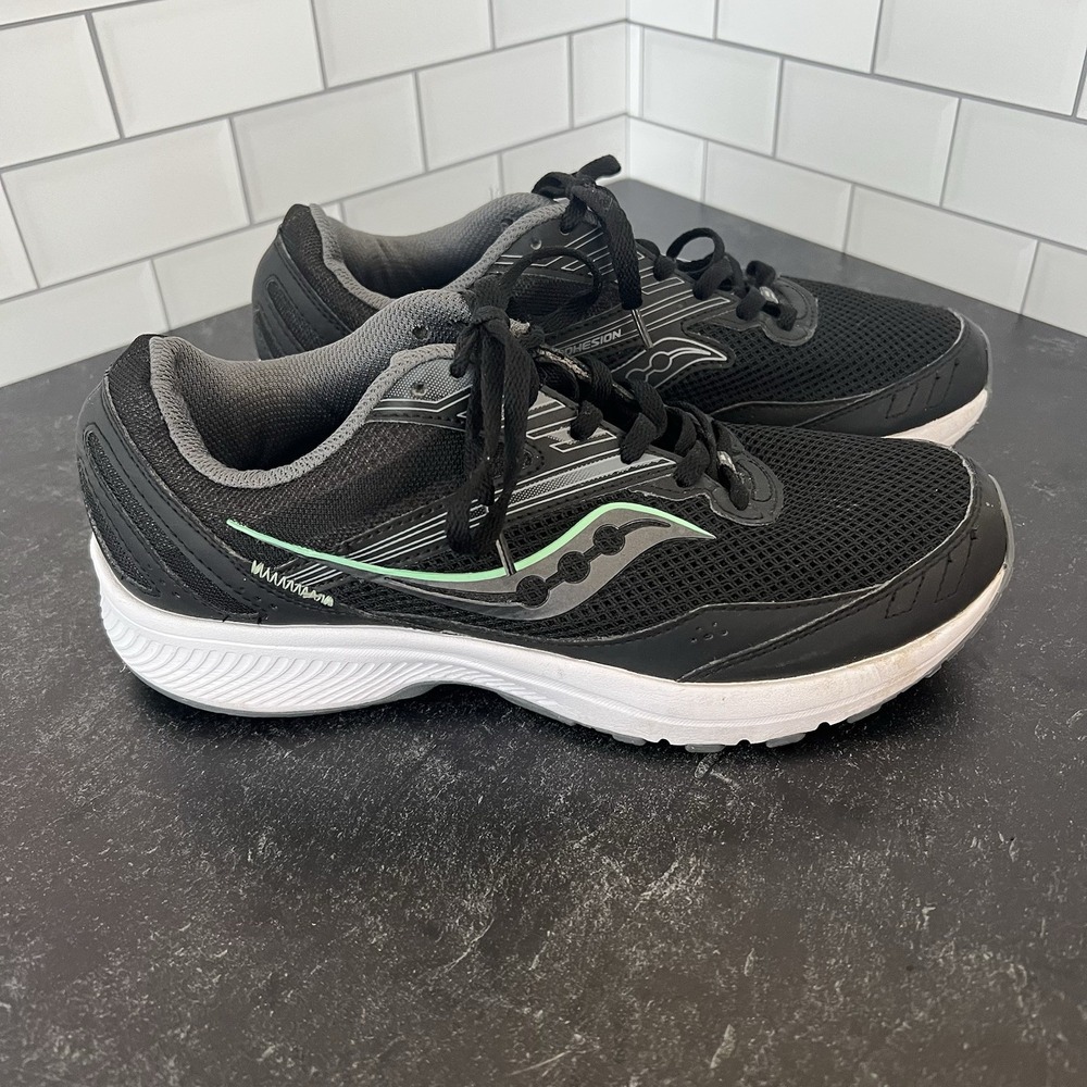 Saucony Cohesion 15 Womens 9 WIDE Black Sneakers Shoes Gym Running Walking - EUC